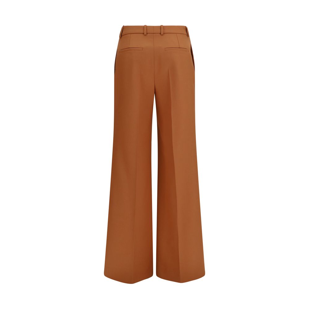 High-Waisted Flared Cotton Pants