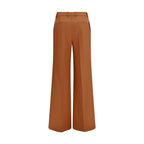 High-Waisted Flared Cotton Pants