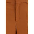 High-Waisted Flared Cotton Pants