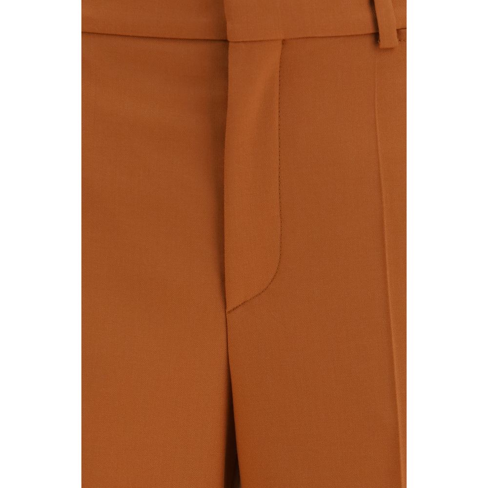 High-Waisted Flared Cotton Pants