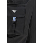 Black Polyamide Slim Cargo Pants