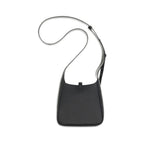 Black Pebbled Leather Miller Swing Crossbody Bag