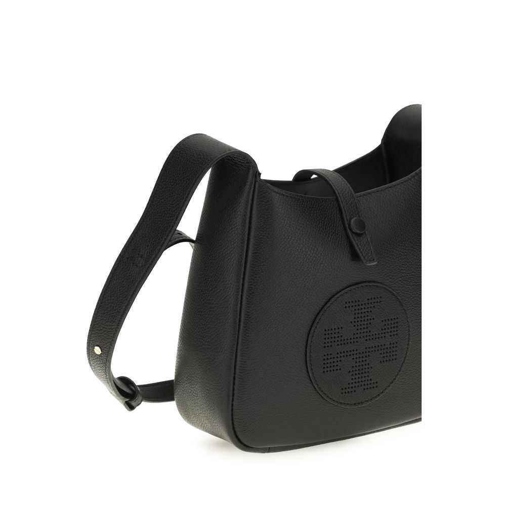 Black Pebbled Leather Miller Swing Crossbody Bag