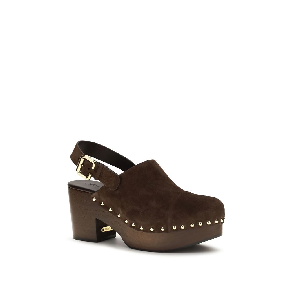 Glossy Calfskin Jeannette Wedge Clogs