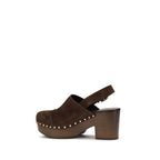 Glossy Calfskin Jeannette Wedge Clogs