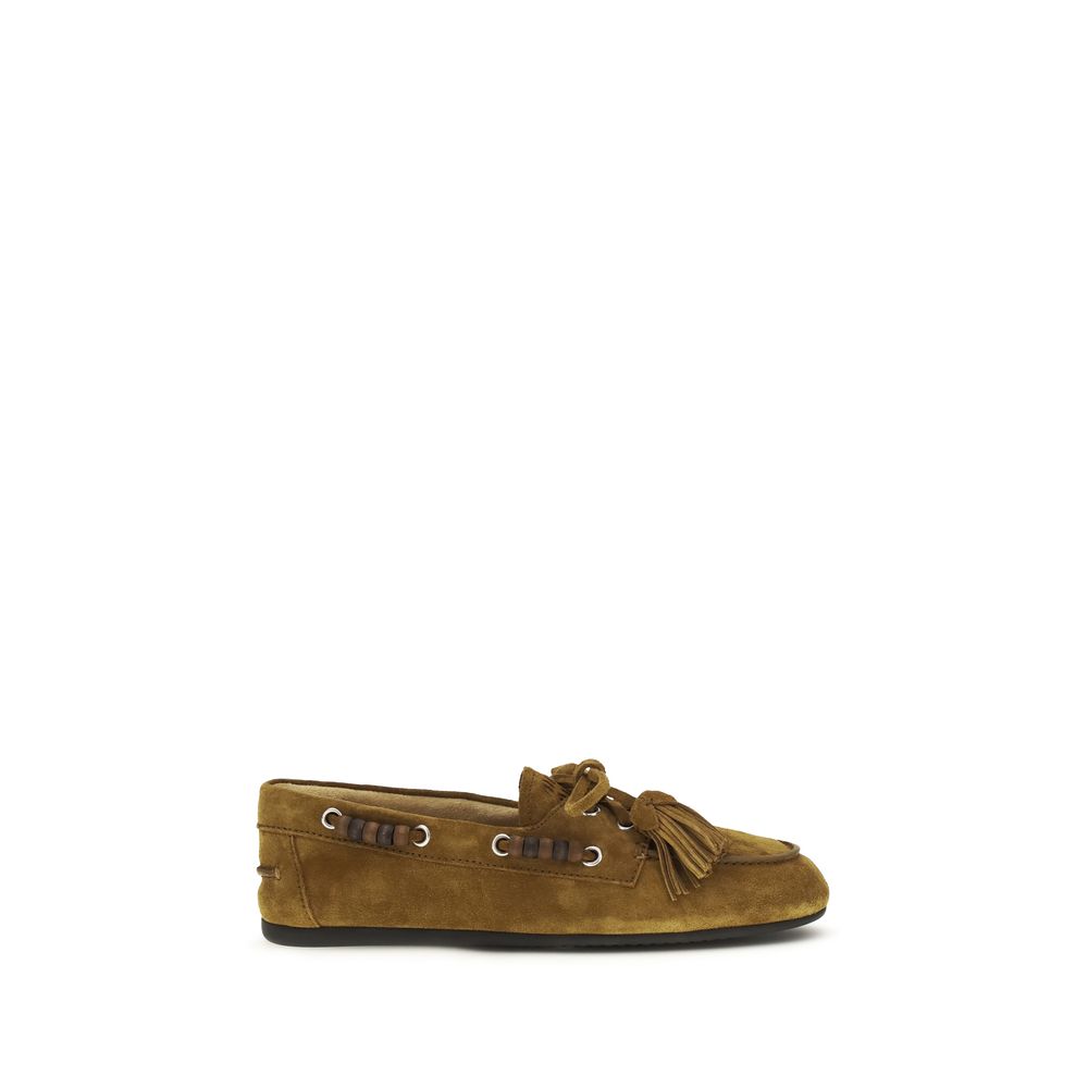 Calfskin Suede Slip-On Loafers