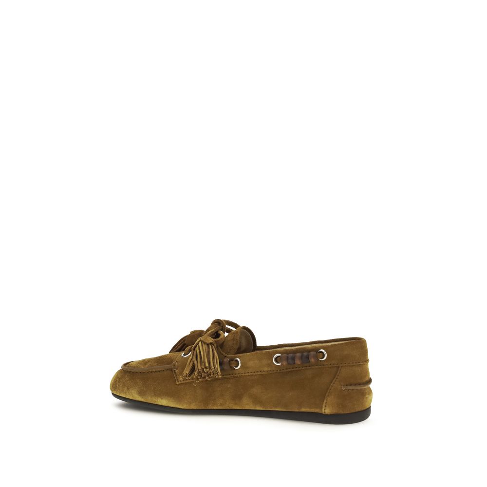 Calfskin Suede Slip-On Loafers