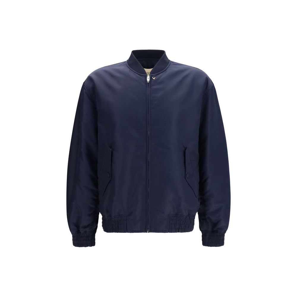 Oversized Blue Polyamide Bomber