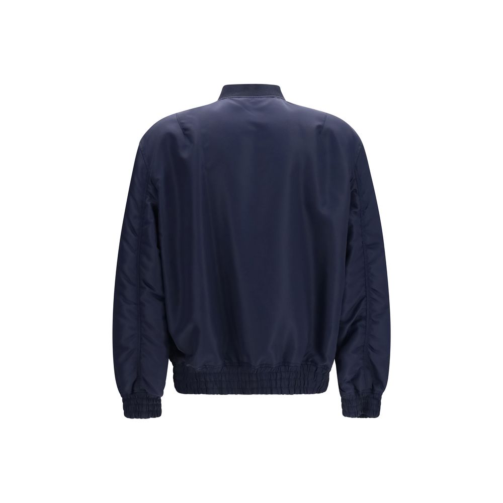 Oversized Blue Polyamide Bomber