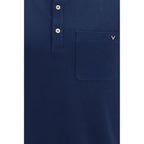 Blue Cotton Piqué Polo Shirt