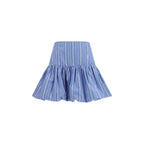 Cotton Striped Mini Balloon Skirt