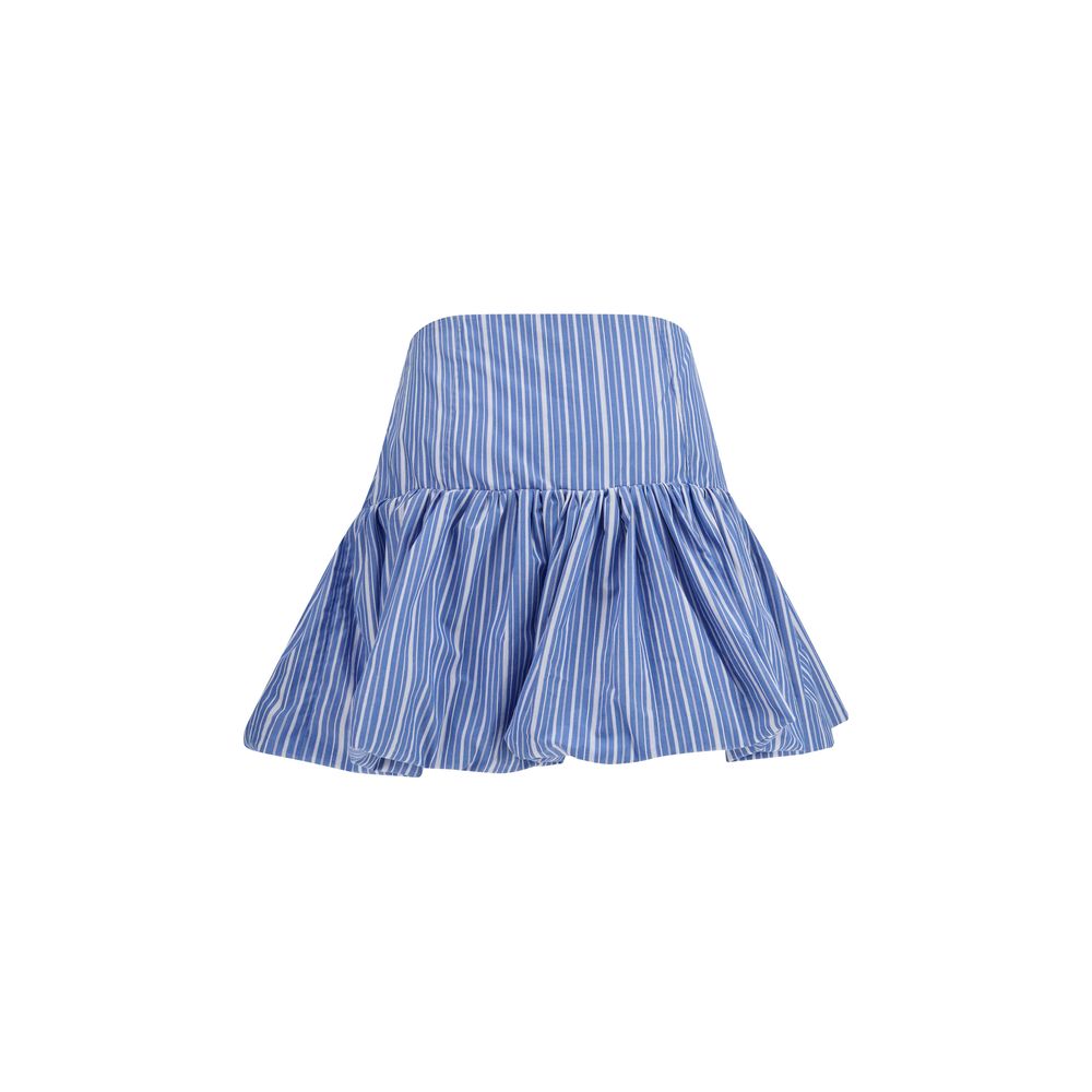 Cotton Striped Mini Balloon Skirt