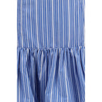 Cotton Striped Mini Balloon Skirt