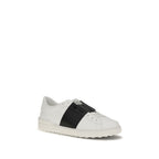 White Calfskin Low‑Top Sneakers
