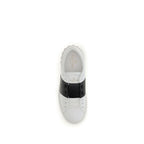 White Calfskin Low‑Top Sneakers