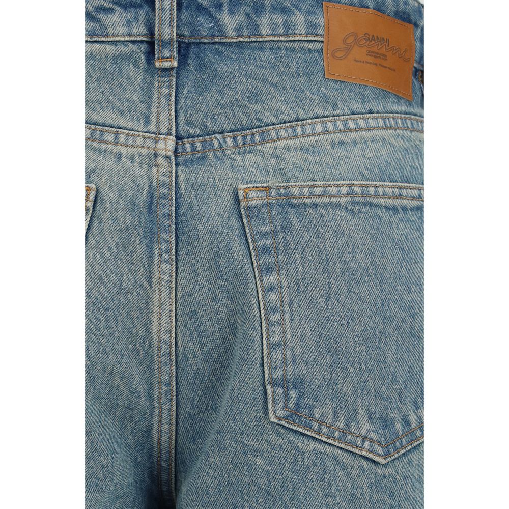 Blue Cotton Stary Oversize Tapered Jeans
