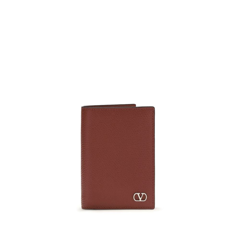 Grained Calfskin VLogo Signature Card Holder