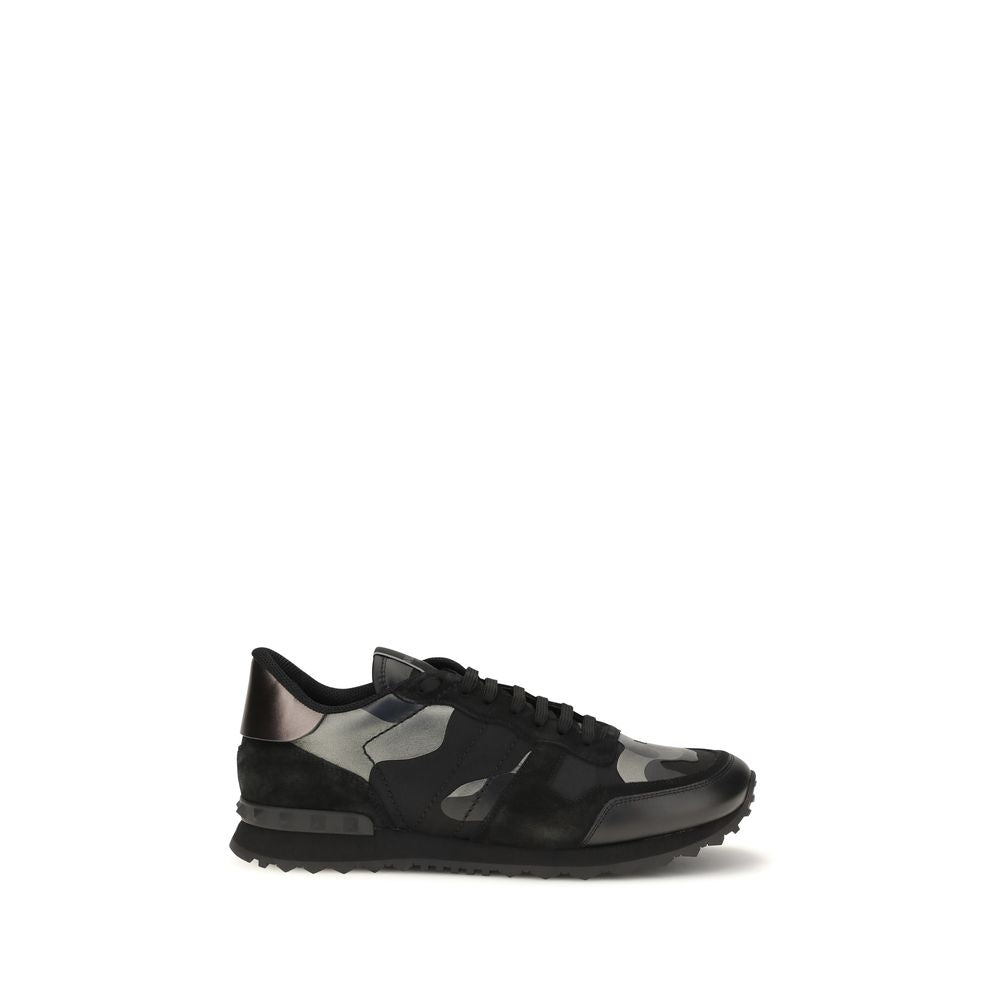 Rockrunner Camouflage Noir Polyamide and Calf Leather Sneakers