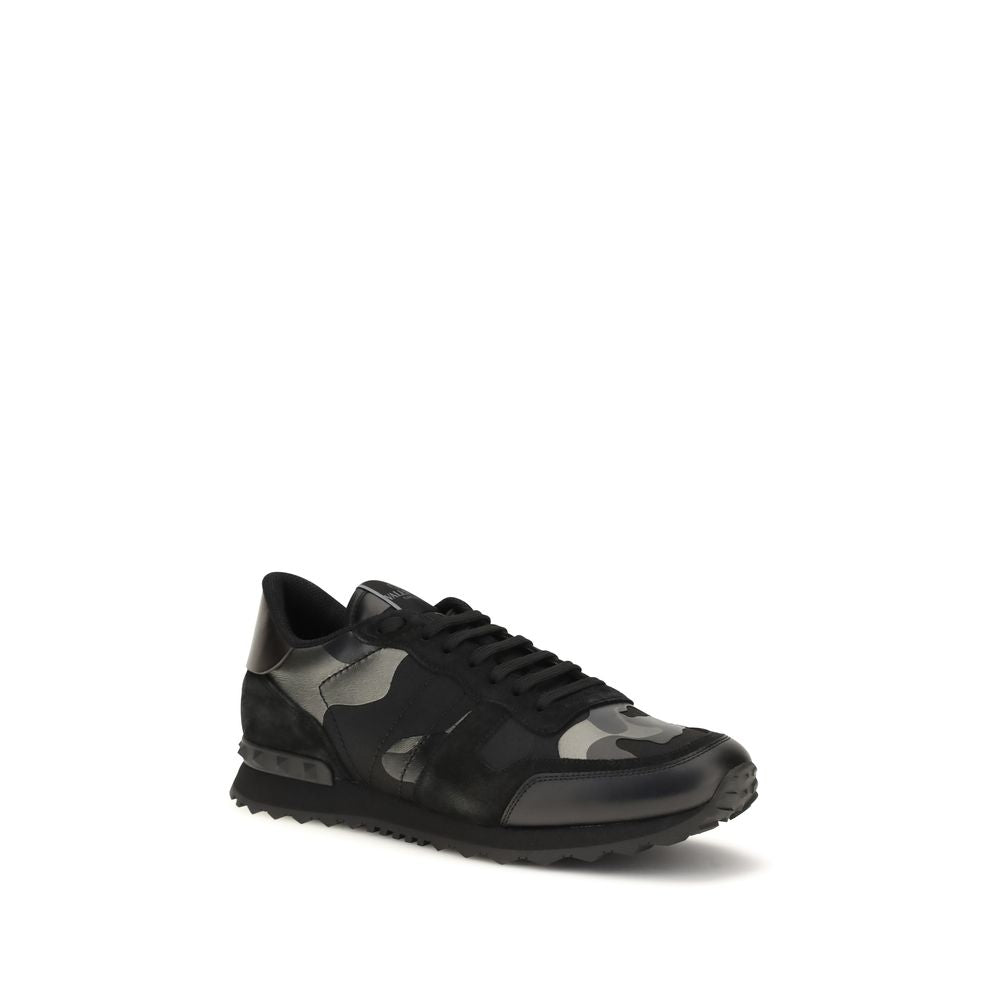 Rockrunner Camouflage Noir Polyamide and Calf Leather Sneakers