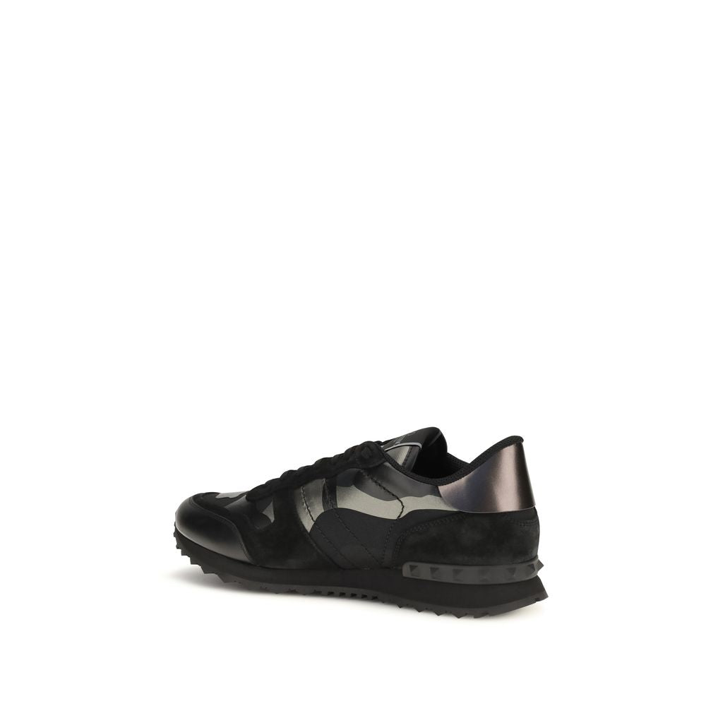 Rockrunner Camouflage Noir Polyamide and Calf Leather Sneakers