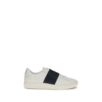 Blue Calf Leather Open Low‑Top Sneakers