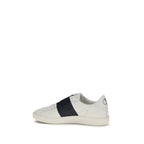 Blue Calf Leather Open Low‑Top Sneakers