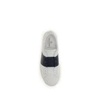 Blue Calf Leather Open Low‑Top Sneakers
