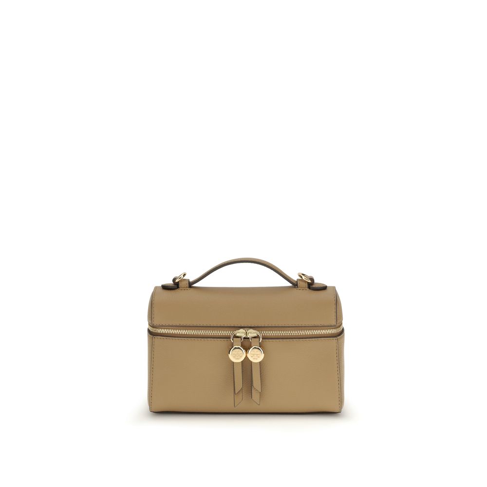 Mini Pebbled Calf Leather Romy Top Handle Bag