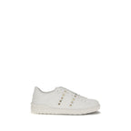 Rockstud Untitled White Calf Leather Sneakers