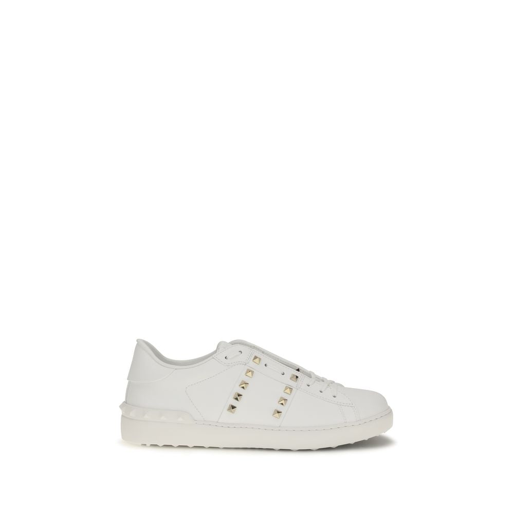 Rockstud Untitled White Calf Leather Sneakers