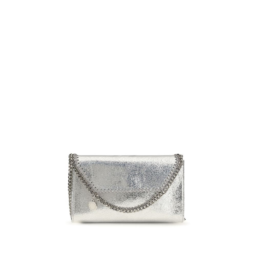 Silver Metallic Polyester Falabella Shoulder Bag