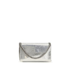 Silver Metallic Polyester Falabella Shoulder Bag