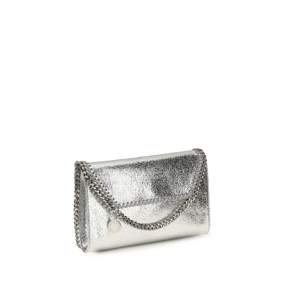 Silver Metallic Polyester Falabella Shoulder Bag