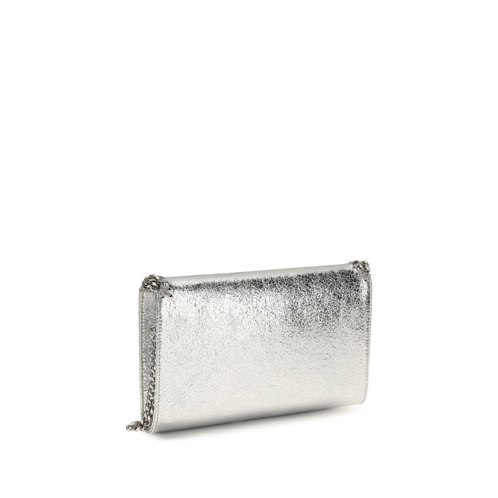 Silver Metallic Polyester Falabella Shoulder Bag