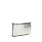 Silver Metallic Polyester Falabella Shoulder Bag
