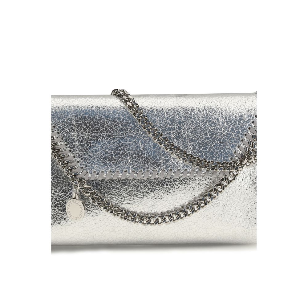 Silver Metallic Polyester Falabella Shoulder Bag