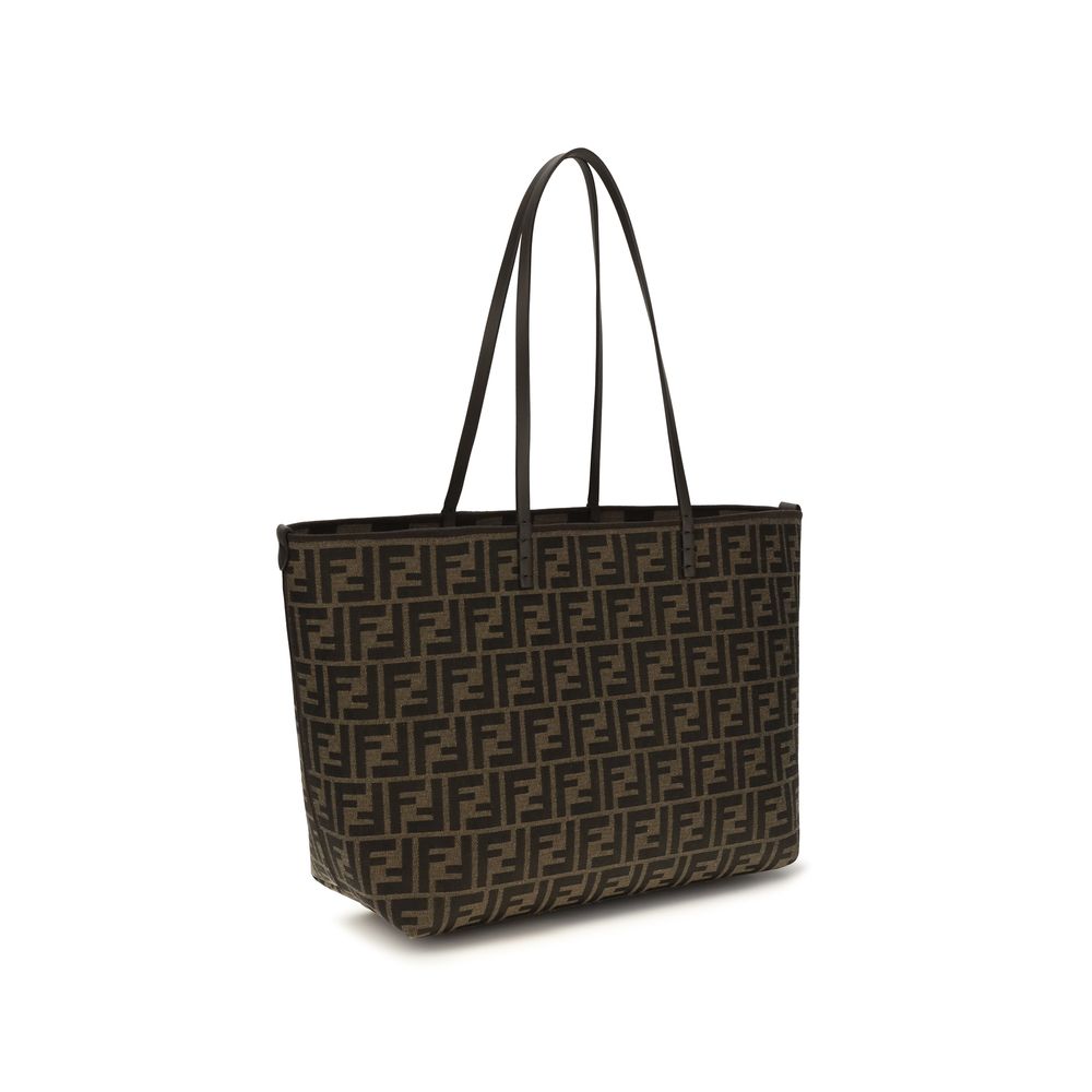 Medium Brown Pequin Roll Tote