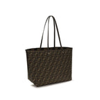 Medium Brown Pequin Roll Tote
