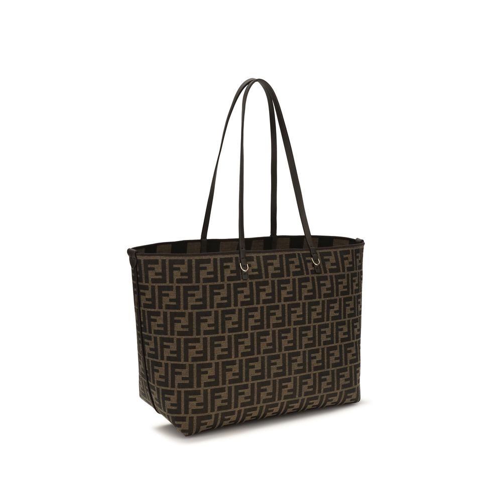 Medium Brown Pequin Roll Tote