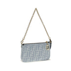 Compact Denim Baguette Clutch