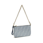 Compact Denim Baguette Clutch