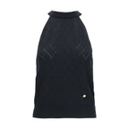 Openwork Quilted Merino Wool Sleeveless Top