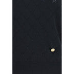 Openwork Quilted Merino Wool Sleeveless Top