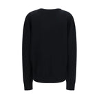 Black Merino Wool V-Neck Sweater