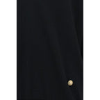 Black Merino Wool V-Neck Sweater