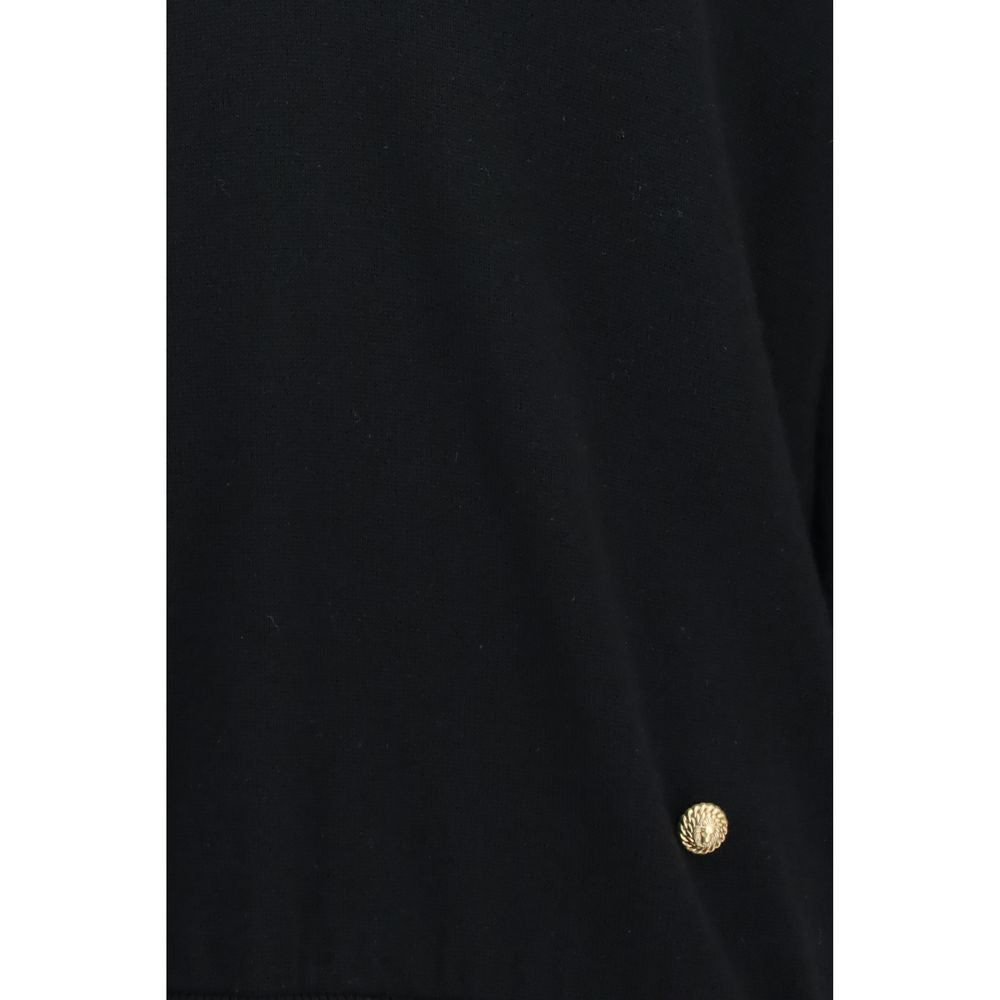 Black Merino Wool V-Neck Sweater