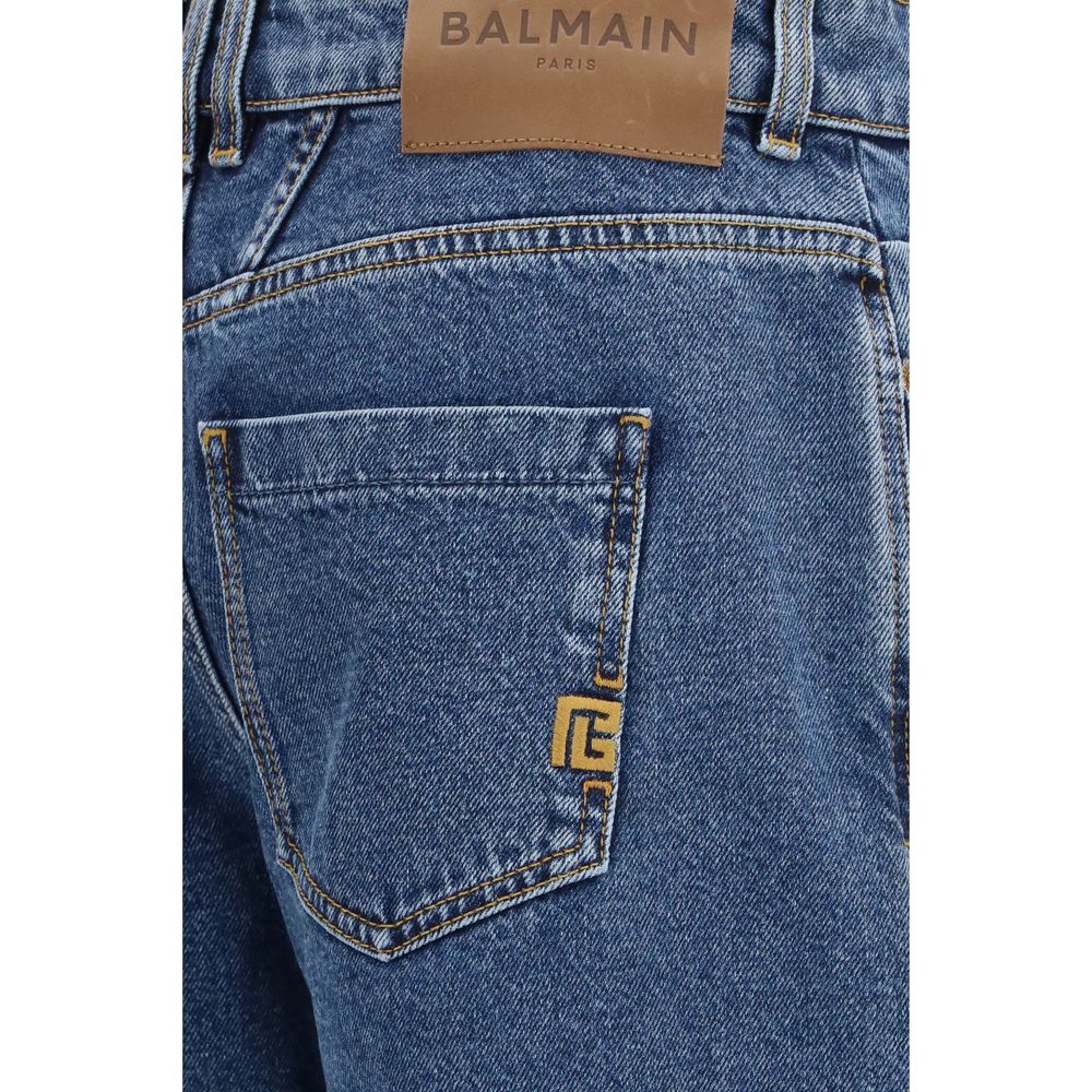 High-Rise Straight Wide-Leg Cotton Denim Jeans