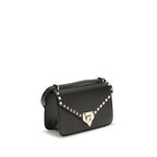 Mini Rockstud Garnet Calfskin Shoulder Bag