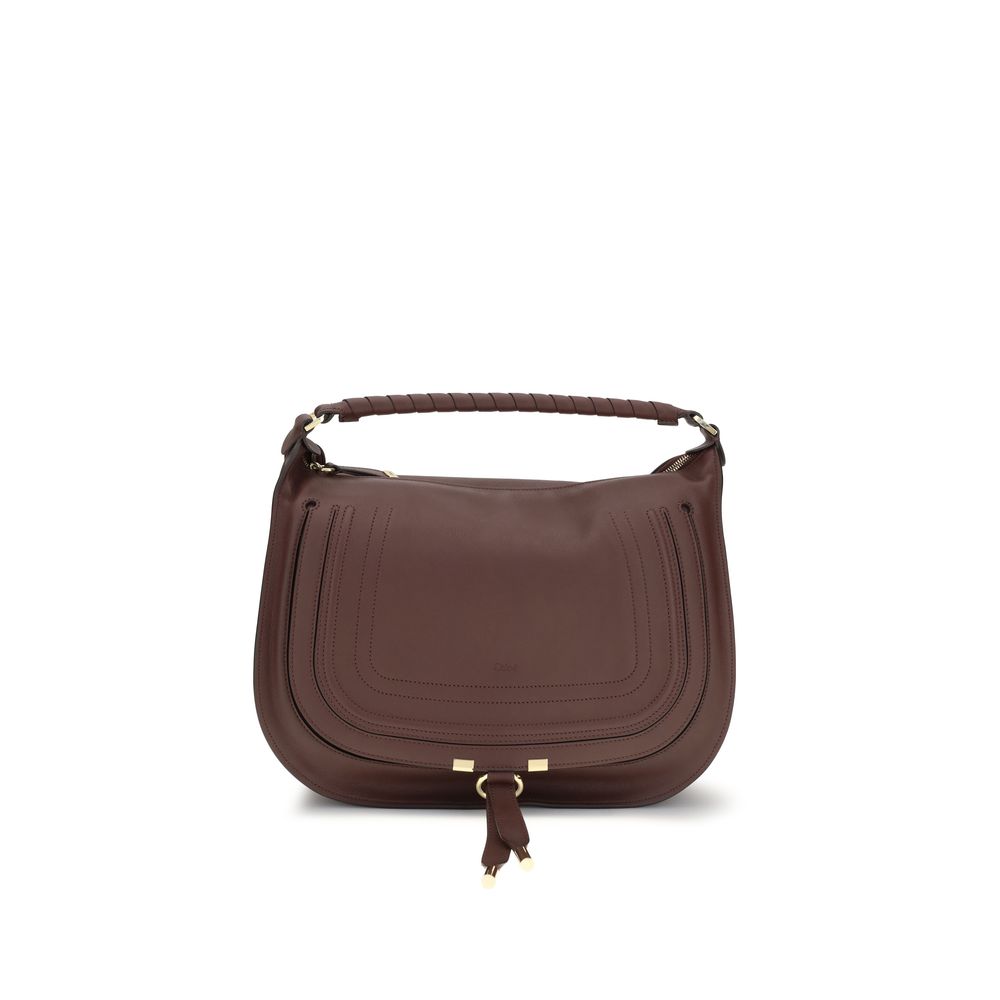 Brown Calf Leather Marcie Shoulder Bag