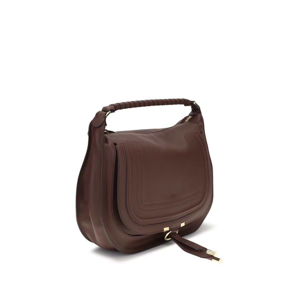 Brown Calf Leather Marcie Shoulder Bag
